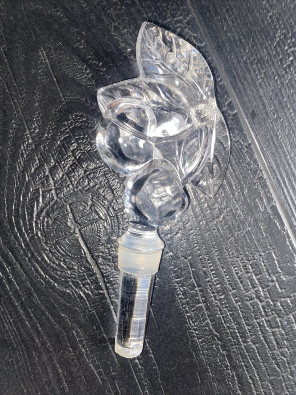 MIKASA Cherry Orchard Clear Crystal Lead Wine Bottle Stopper Fruit Collection